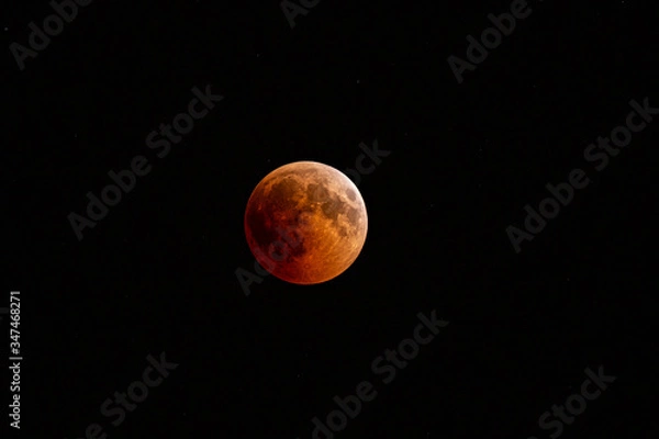 Fototapeta Blood Moon, Lunar Eclipse, dark sky, Turkey