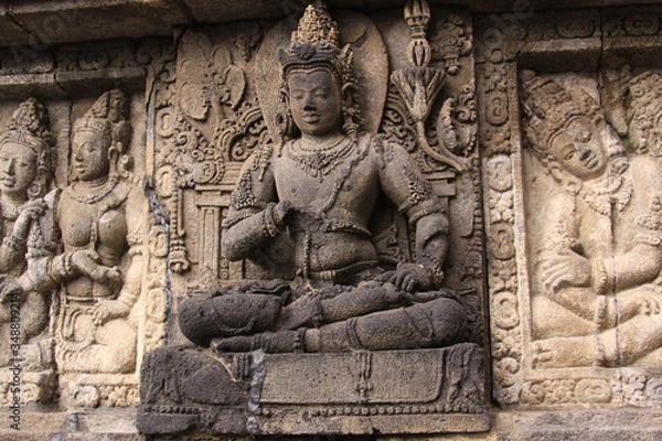 Fototapeta Hindu god figure at Prambanan temple, Indonesia