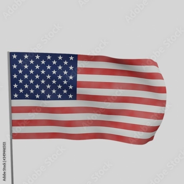 Fototapeta American Flag In The Wind