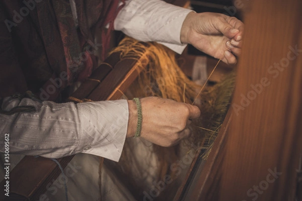 Obraz photo to a traditional Galician weaver, Spain.