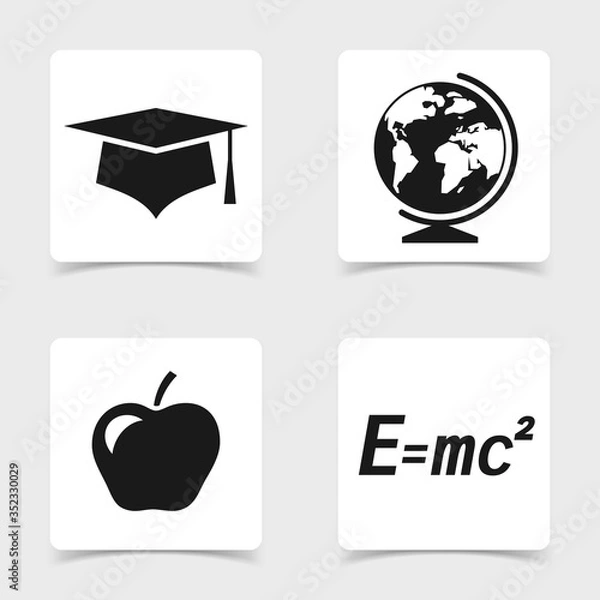 Fototapeta Education icon set. Vector illustration