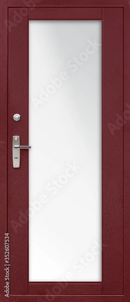 Fototapeta Model of entrance metal doors isolated on white background