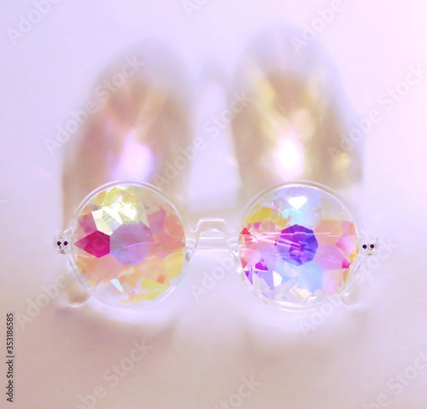 Fototapeta fashionable modern glasses crystals, create a rainbow effect