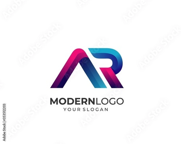 Fototapeta Modern Letter A R AR Logo Design Template