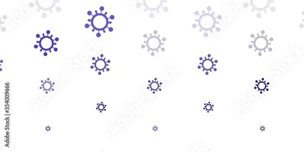 Fototapeta Light Purple, Pink vector background with covid-19 symbols.