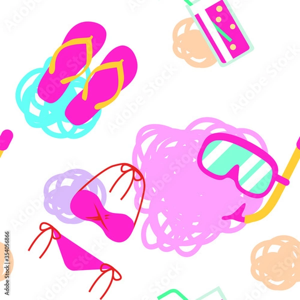 Obraz Summer Icon Vector Background Illustration