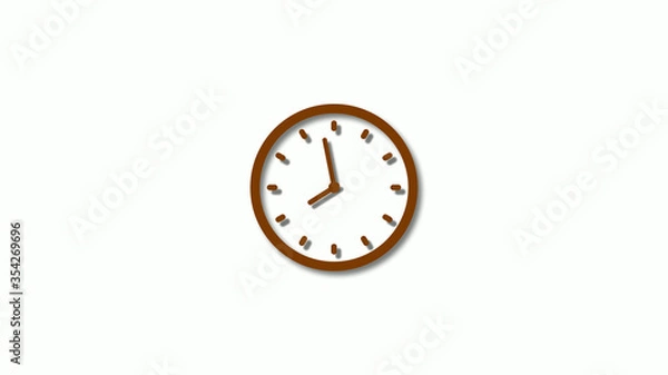 Fototapeta New orange dark color 3d clock animation,clock icon,12 hours clock icon