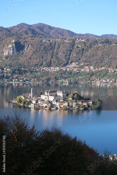 Fototapeta Small island on the Lake Orta in northern Italy