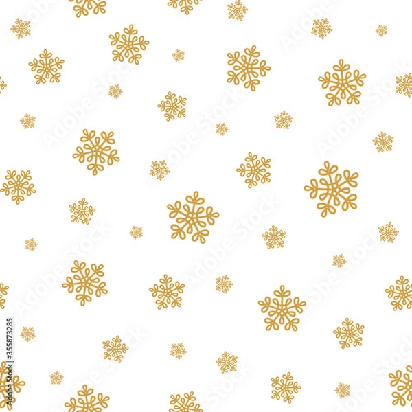 Fototapeta Christmas seamless pattern with snowflakes. Greetings abstract hand drawn background