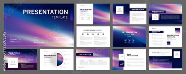 Fototapeta Business presentation templates set. use in presentation, flyer and leaflet, corporate report, marketing, advertising, annual report, banner, annual report brochure, company profile.