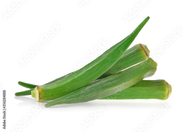 Fototapeta Okra isolate on white background.