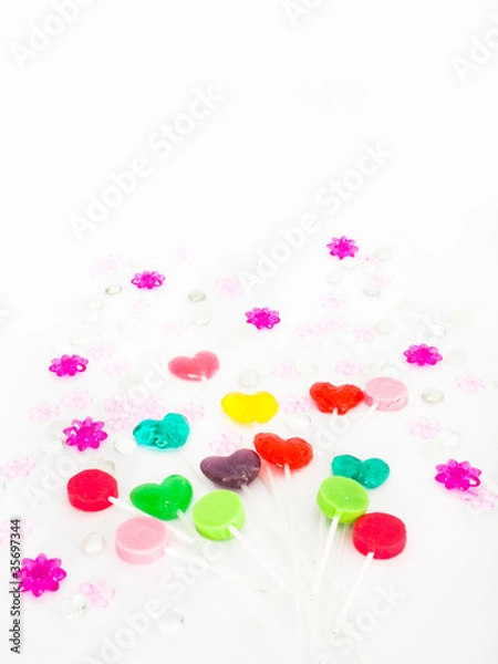 Fototapeta Lollipops and Colored Beads