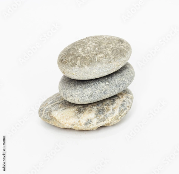 Fototapeta pile of stones isolated on white background