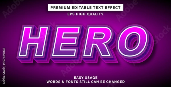 Fototapeta hero editable text effect