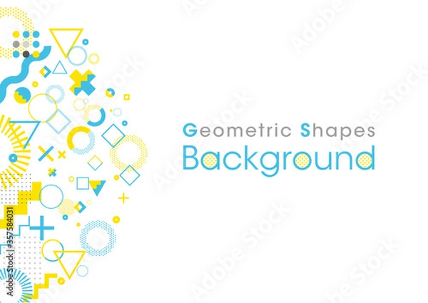 Fototapeta Background composed of geometric shapes. Vector data. Light blue and Yellow.