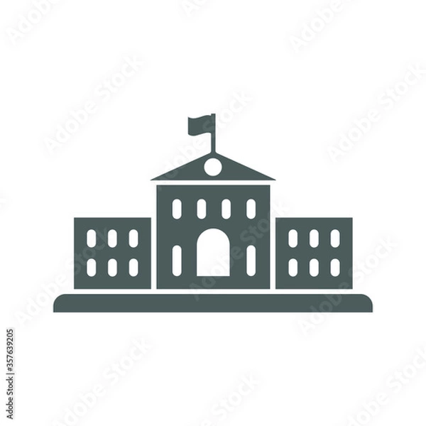 Fototapeta College, educational institute gray vector, school icon