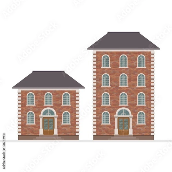 Fototapeta House building vector illustration isolated on white background