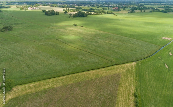 Fototapeta Drohnen Luftaufnahme von diversen Agrarfeldern in Schleswig Holstein