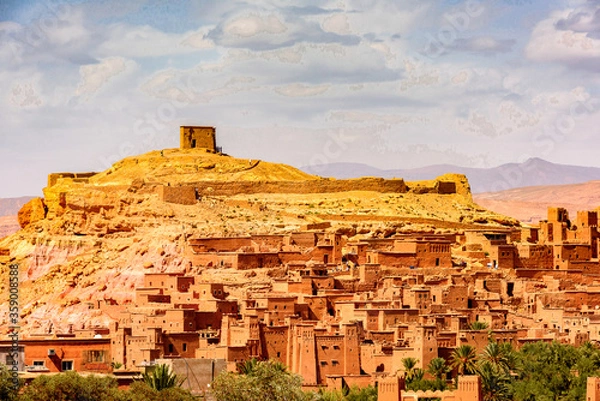 Fototapeta It's Ait Benhaddou, a fortified city, the former caravan way from Sahara to Marrakech. UNESCO World Heritage, Morocco