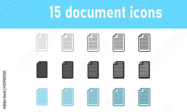 Fototapeta set of document icons