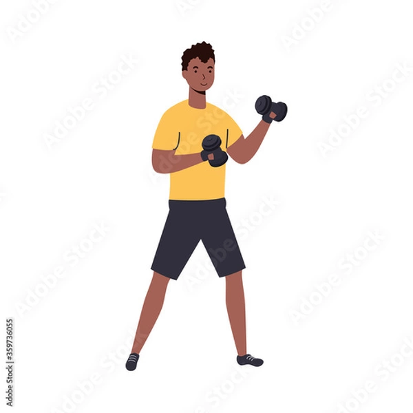 Fototapeta Man with weights vector design