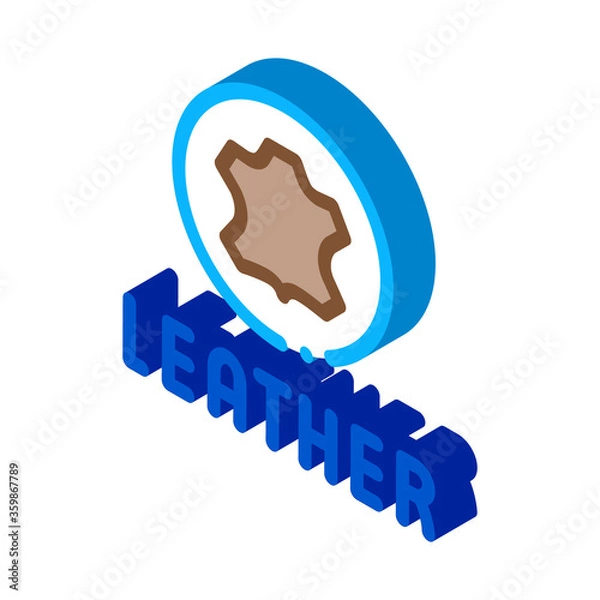 Fototapeta genuine leather label icon vector. isometric genuine leather label sign. color isolated symbol illustration