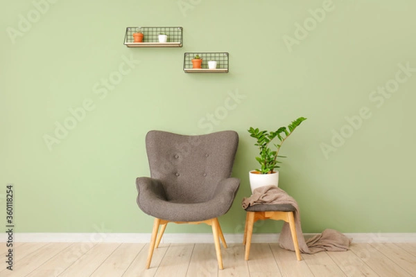 Fototapeta Interior of modern room with armchair