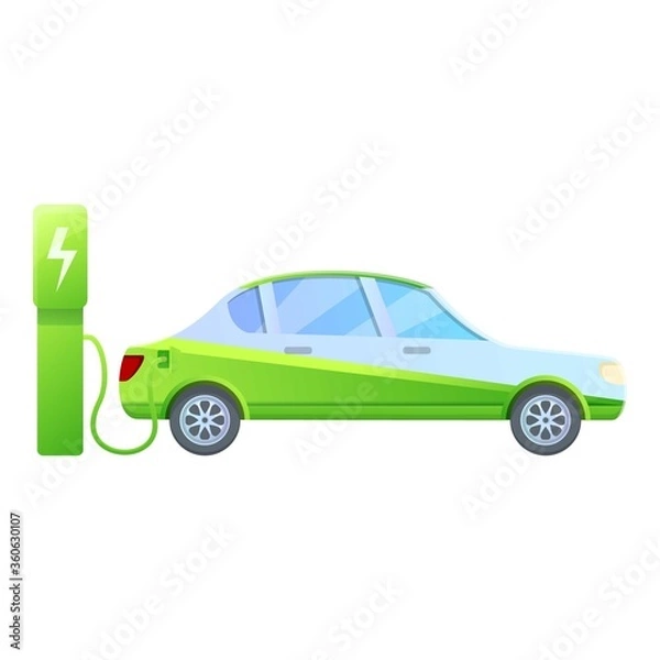 Fototapeta Eco friendly hybrid car icon. Cartoon of eco friendly hybrid car vector icon for web design isolated on white background