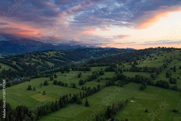 Fototapeta sunset in the mountains