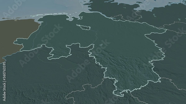 Fototapeta Niedersachsen, Germany - outlined. Administrative