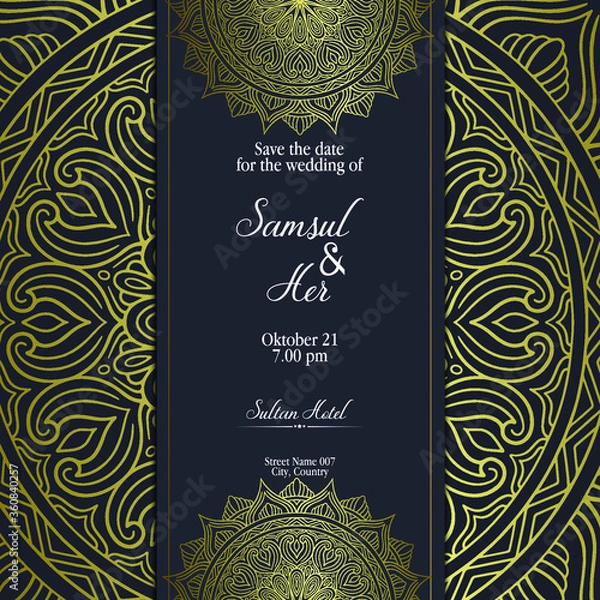 Fototapeta Mandala template with elegant, classic elements. Great for invitation, flyer, menu, brochure, background Premium Vector