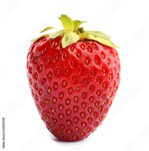 Fototapeta Fresh ripe strawberry on white background