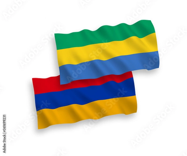 Fototapeta Flags of Gabon and Armenia on a white background