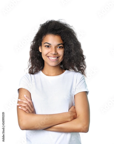 Fototapeta Beautiful african woman isolated on white background