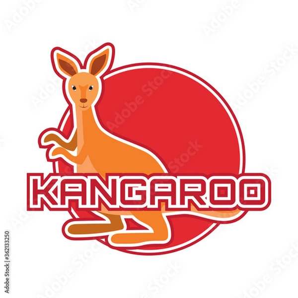 Fototapeta kangaroo logo isolated on white background. vector illustration