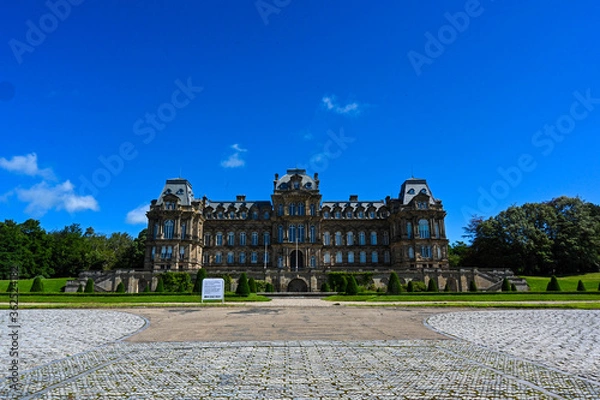 Fototapeta Bowes Museum against a deep blue sky