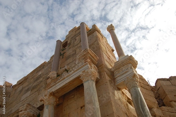 Fototapeta Ancient ruins of Leptis Magna in Libya