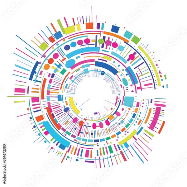 Fototapeta circle of colorful geometric shapes