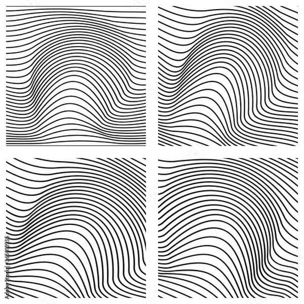 Fototapeta Vector abstract line patterns set.