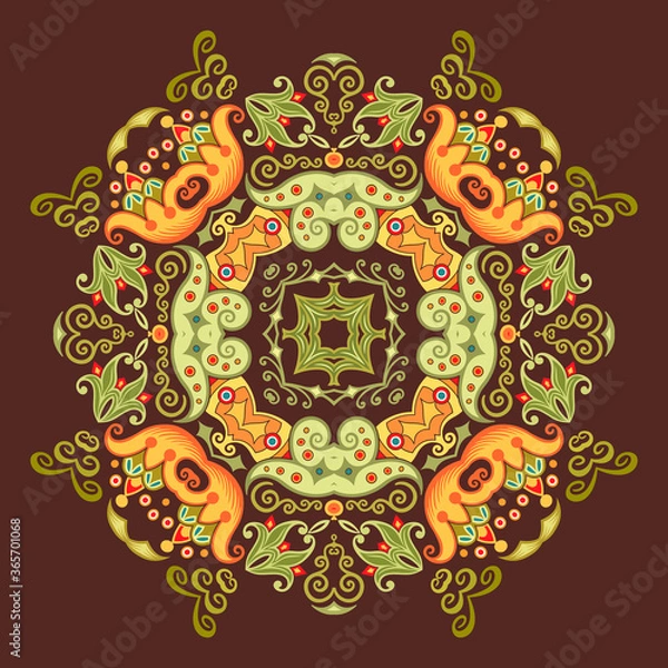 Fototapeta Vector ethnic abstract flower illustration