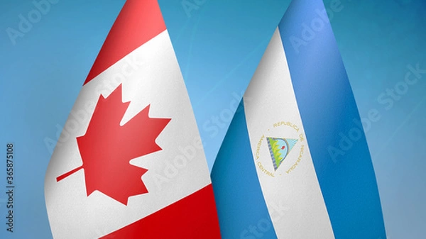 Fototapeta Canada and Nicaragua two flags