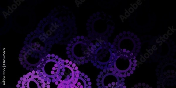 Fototapeta Dark purple vector template with flu signs.