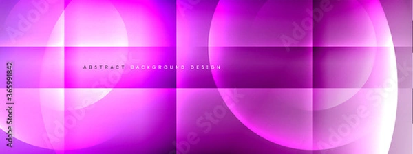 Fototapeta Vector abstract background - circle and cross on fluid gradient with shadows and light effects. Techno or business shiny design templates for text