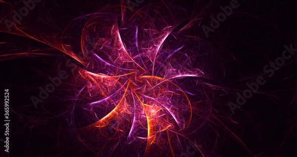 Fototapeta 3D rendering abstract multicolor fractal light background