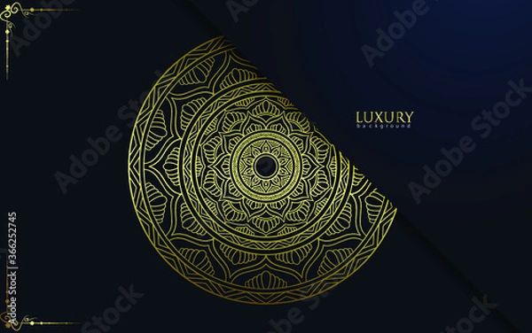 Fototapeta Luxury gold mandala ornate background for wedding invitation, book cover