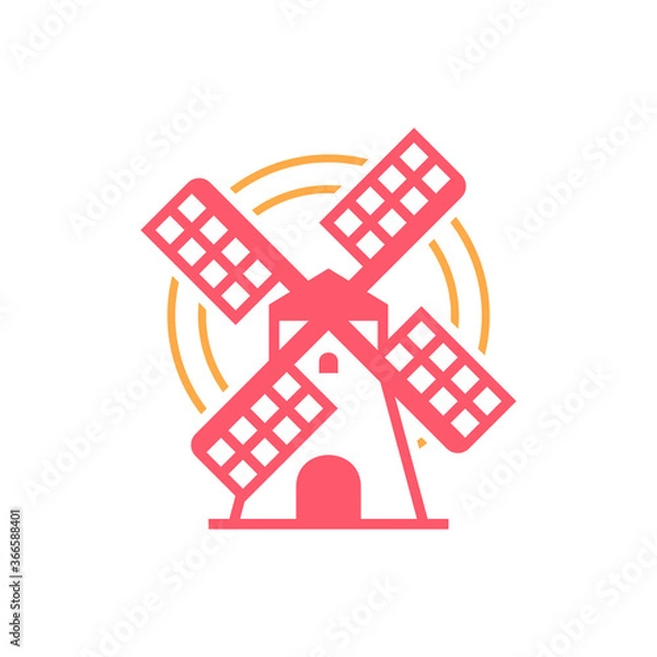 Fototapeta Windmill logo. Icon design. Template elements