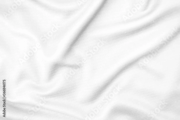 Fototapeta Abstract white fabric texture background. Wavy white cloth.