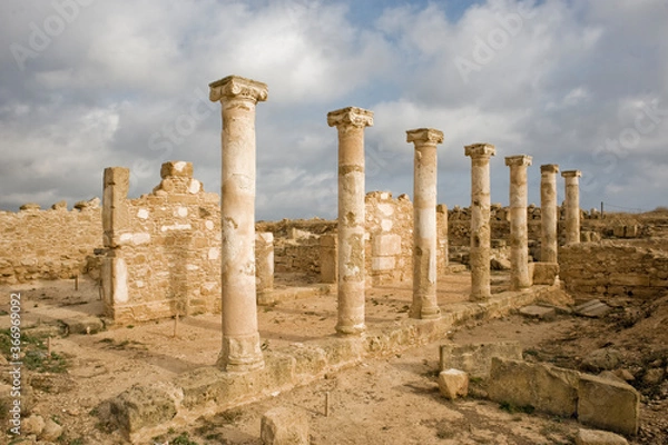 Fototapeta Preserved mosaics at the Kato Paphos Archaeological Park in Cyprus