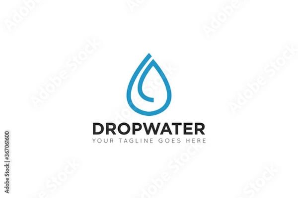 Fototapeta modern drop water logo and icon vector illustration