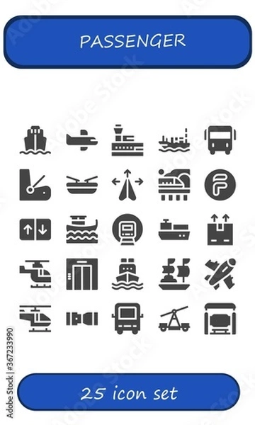 Obraz Modern Simple Set of passenger Vector filled Icons